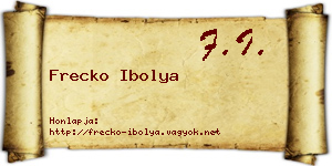 Frecko Ibolya névjegykártya
